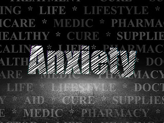 Image showing Medicine concept: Anxiety in grunge dark room