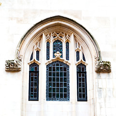 Image showing old windon in england london brick and glass the wall 