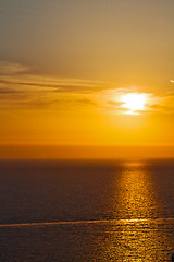 Image showing in cyclades  hill    greece sunset and the 