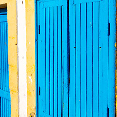 Image showing old door in morocco africa ancien and wall ornate blue yellow