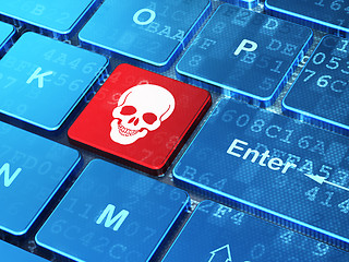 Image showing Healthcare concept: Scull on computer keyboard background