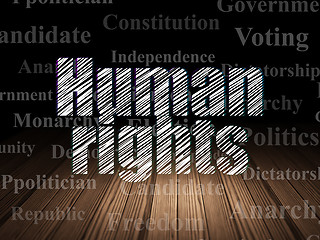 Image showing Politics concept: Human Rights in grunge dark room