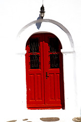 Image showing white  red brown  door in antique 