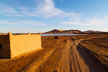 Image showing sunshine in the lake morocco  and     dune