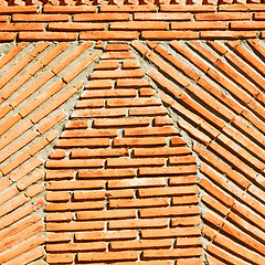 Image showing red tile in morocco africa texture abstract wall brick