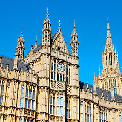 Image showing old in london  historical    parliament glass  window    structu