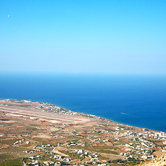 Image showing in cyclades greece santorini europe the sky sea and village from