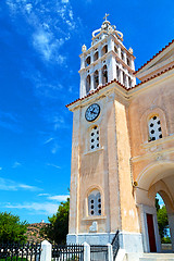 Image showing in paros cyclades   old   village the sky