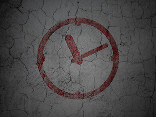 Image showing Time concept: Clock on grunge wall background