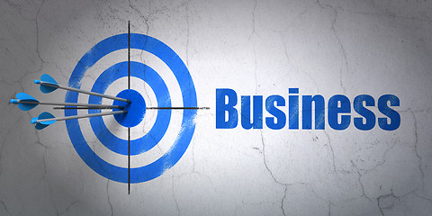 Image showing Business concept: target and Business on wall background