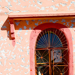Image showing   window in morocco africa old construction and brown wall  