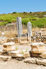 Image showing perge old  the column  and  roman temple 