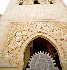 Image showing  muslim in  mosque the history  symbol   morocco  africa  minare