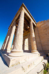 Image showing athens  acropolis and  historical    in greece the old architect