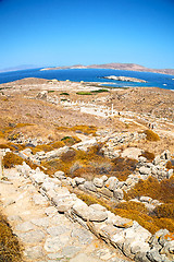Image showing antique  in delos greece the historycal acropolis and old ruin s