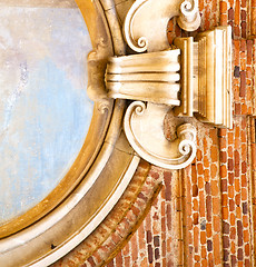 Image showing line abstract in italy   tradate   old wall and   window  church