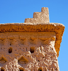 Image showing brown old  construction in  africa morocco and  clouds  near the