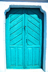 Image showing blue door in  