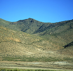 Image showing valley in   africa morocco the atlas dry mountain ground isolate