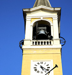 Image showing in cislago old abstract    italy   the   wall  and church tower 