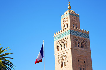 Image showing history in maroc africa  french waving flag    sky