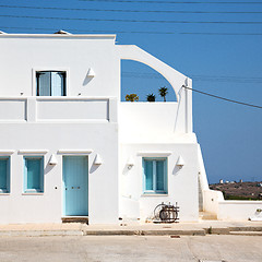 Image showing house in santorini greece europe old construction white and blue