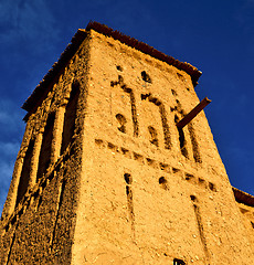 Image showing africa  in histoycal maroc  old construction  and the blue cloud