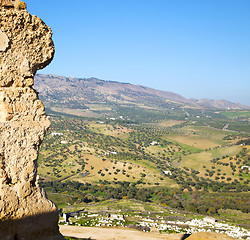 Image showing from high in the village morocco africa field and constructions