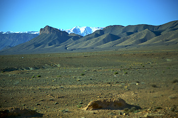 Image showing valley hill   in   africa morocco the snow