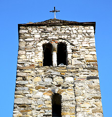 Image showing in barzola old abstract in    and church tower bell sunny day 