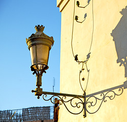 Image showing  street lamp in morocco africa old lantern   the outdoors and de