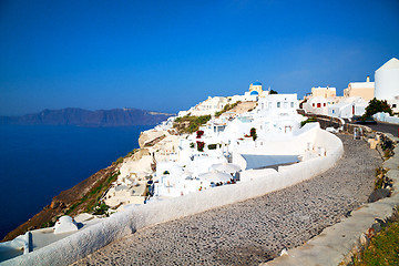 Image showing greece in santorini the old town near   mediterranean sea and ch