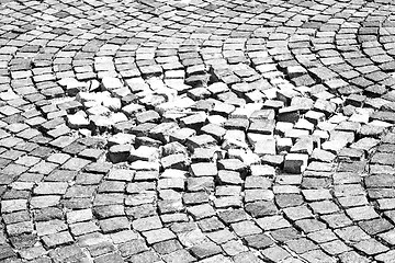 Image showing  cracked  step   brick in  italy old wall and texture material t