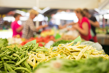 Image showing Farmers\' food market stall with variety of organic vegetable.