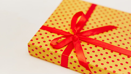 Image showing Gift box with ribbon on white background