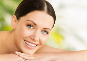 Image showing beautiful smiling woman in spa salon