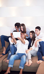 Image showing group of friends taking selfie