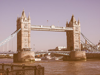 Image showing Retro looking Tower Bridge in London