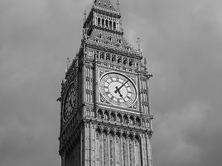 Image showing Black and white Big Ben in London