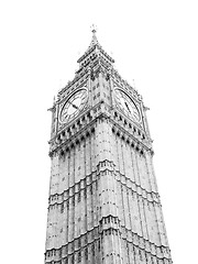 Image showing Black and white Big Ben in London