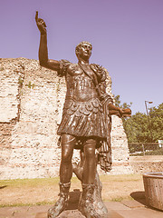 Image showing Retro looking Trajan statue in London