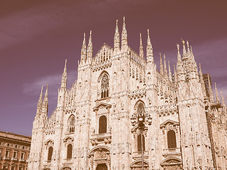 Image showing Retro looking Milan Cathedral