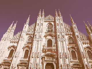 Image showing Retro looking Milan Cathedral