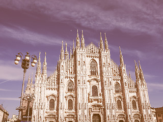 Image showing Retro looking Milan Cathedral