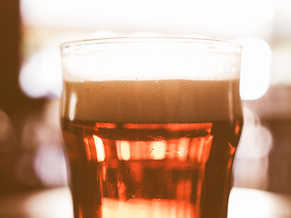 Image showing Retro looking Pint of beer