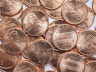 Image showing Dollar coins background