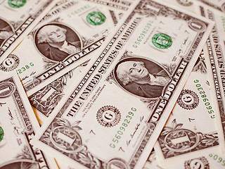 Image showing Retro look Dollar notes 1 Dollar