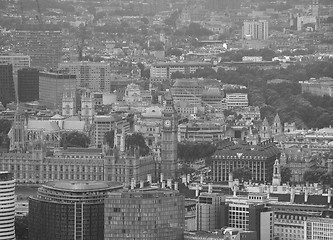 Image showing Black and white Aerial view of London