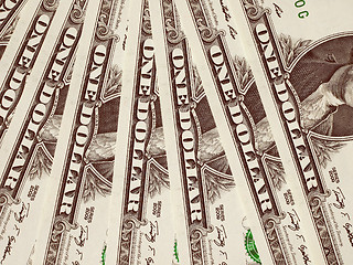 Image showing Retro look Dollar notes 1 Dollar