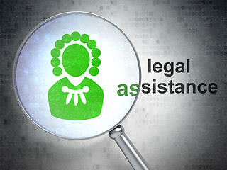 Image showing Law concept: Judge and Legal Assistance with optical glass